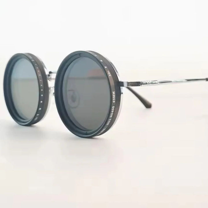 VisionRound polariserte solbriller – Unisex retro design med justerbart lysfilter | Skanto