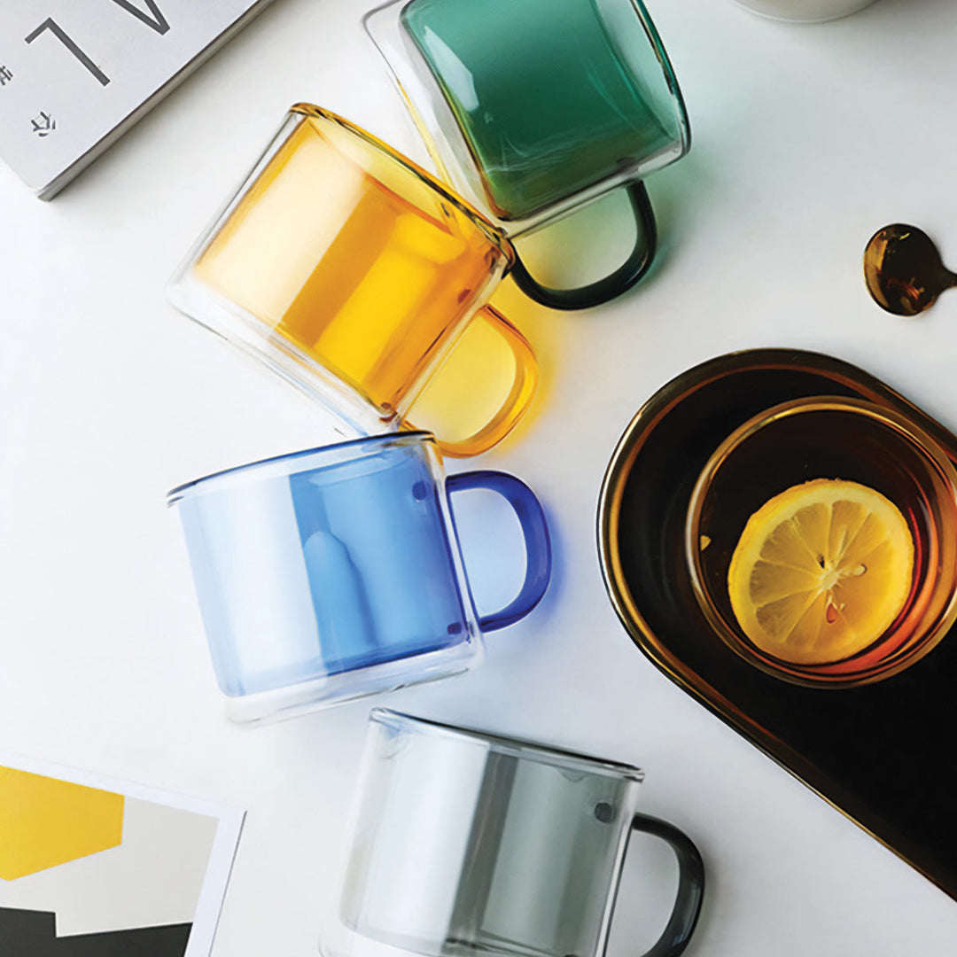 Skanto | DoublyMug | Farget glasskrus for varme drikker