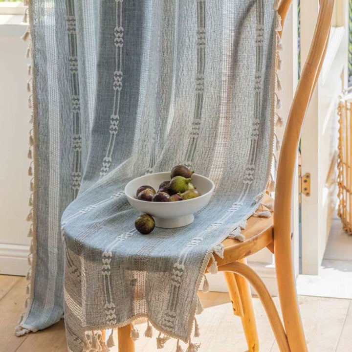Skanto | Sunlight Stripes Gjennomsiktig Frynse Gardin