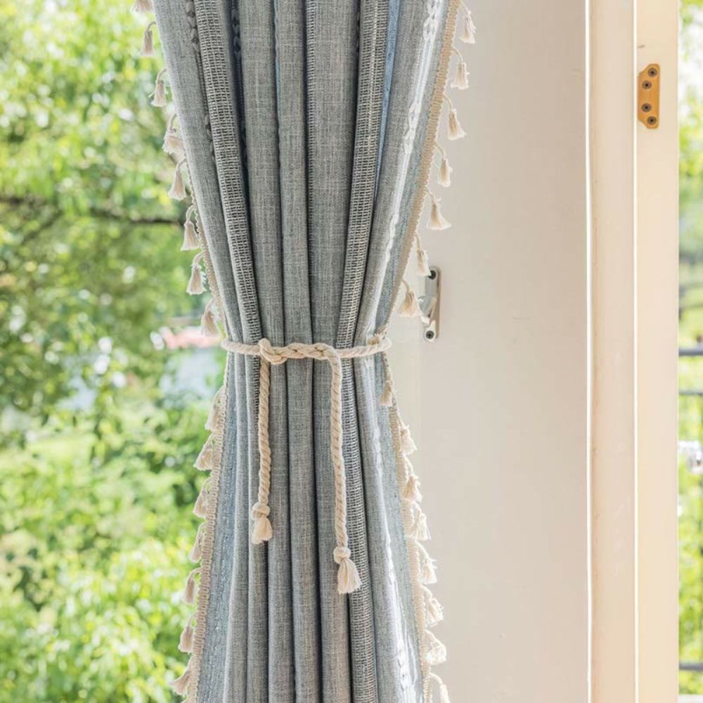 Skanto | Sunlight Stripes Gjennomsiktig Frynse Gardin