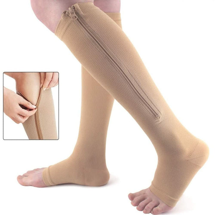 Skanto | Støttestrømper med glidelås for trette og hovne ben