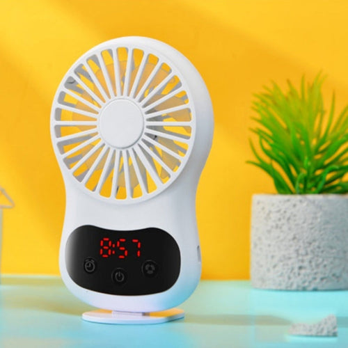 Multifunksjonell Klokke Liten Vifte Kreativ Desktop Mini USB Vifte (Hvit) | Skanto