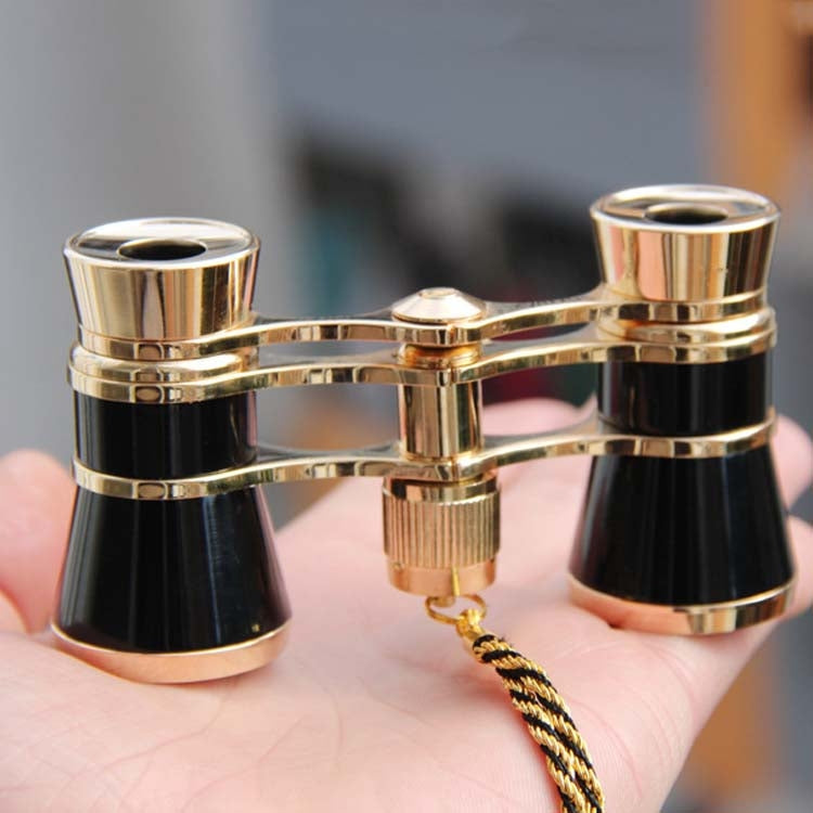 Skanto | 3x25mm Klassisk Kvinne Drama Observasjon Teleskop Bærbare Kikkert Med Kjede (Svart)
