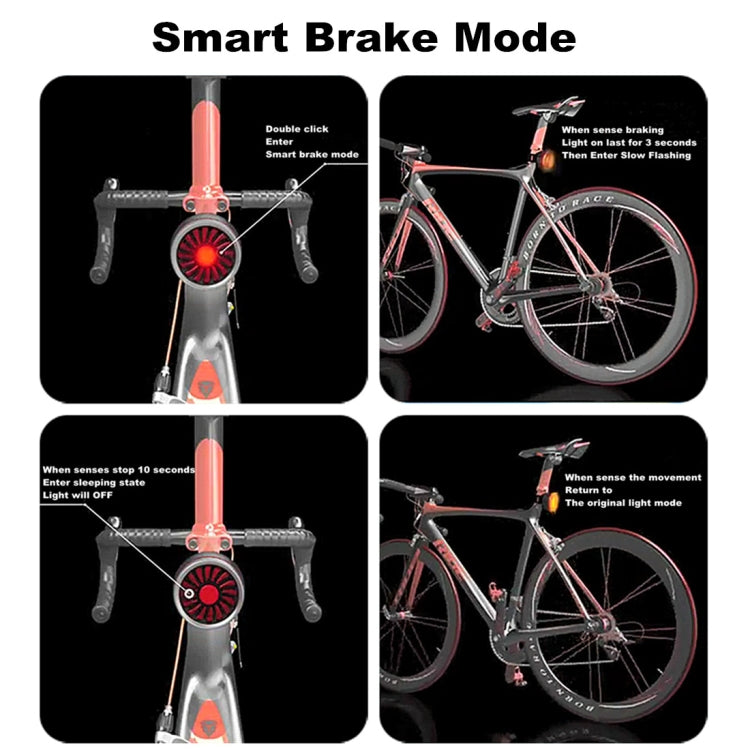 Skanto | Sykkel Smart Sensor Bremselys USB Baklys Varsellys (Titan)