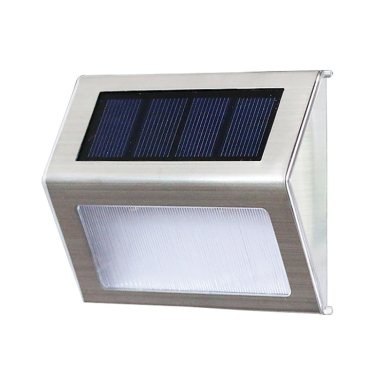 Skanto | 2PCS Solenergi Rustfritt Stål 3 LED Trappev lampe Utendørs Hage Gjerde Lys (Hvit Lys)