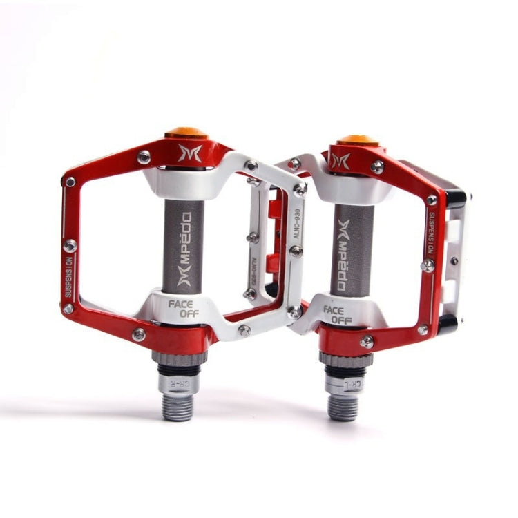 Skanto | MPEDA Terrengsykkel Plattforms pedal Ultra-Lett Aluminiumlegering Rutsjebreds pedal, Størrelse: 930(Hvit Rød)