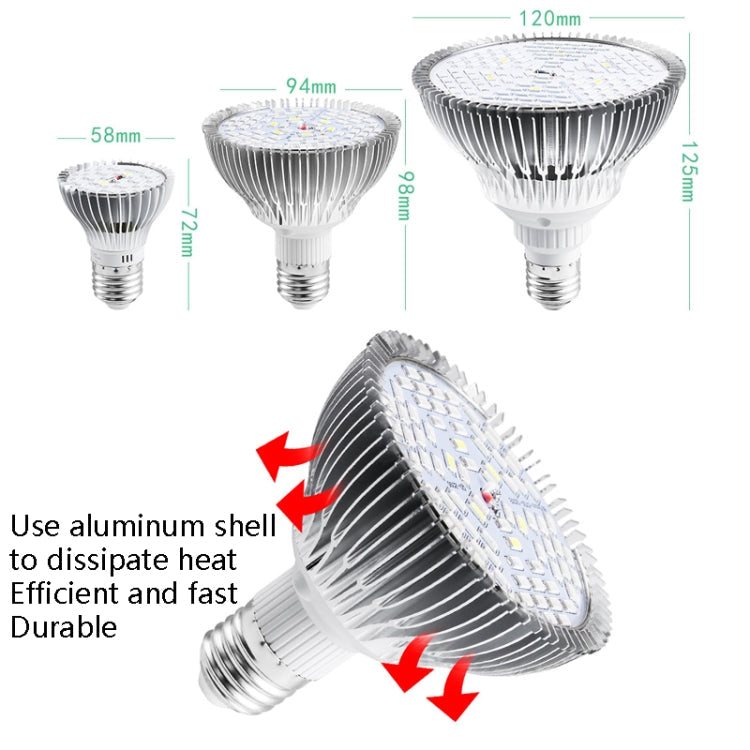 Skanto | LED Plantevekstlampe Fullspekter E27 Plantefyllingslys, Effekt: 30W 40 Lampeperler