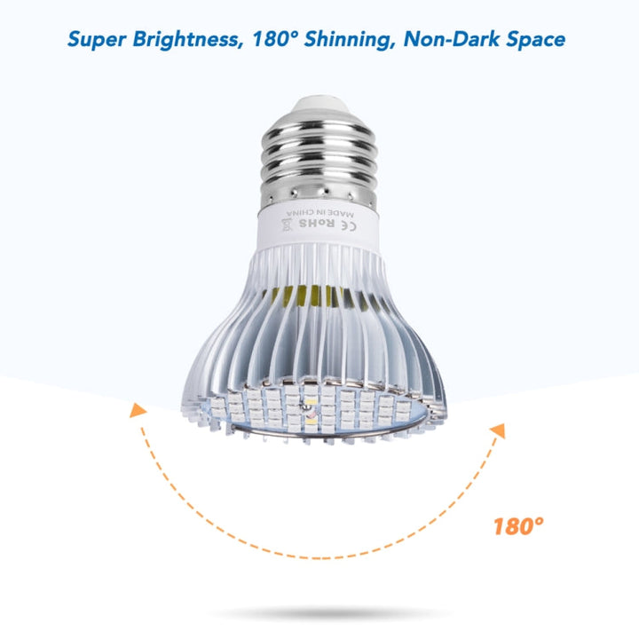 Skanto | LED Plantevekstlampe Fullspekter E27 Plantefyllingslys, Effekt: 30W 40 Lampeperler