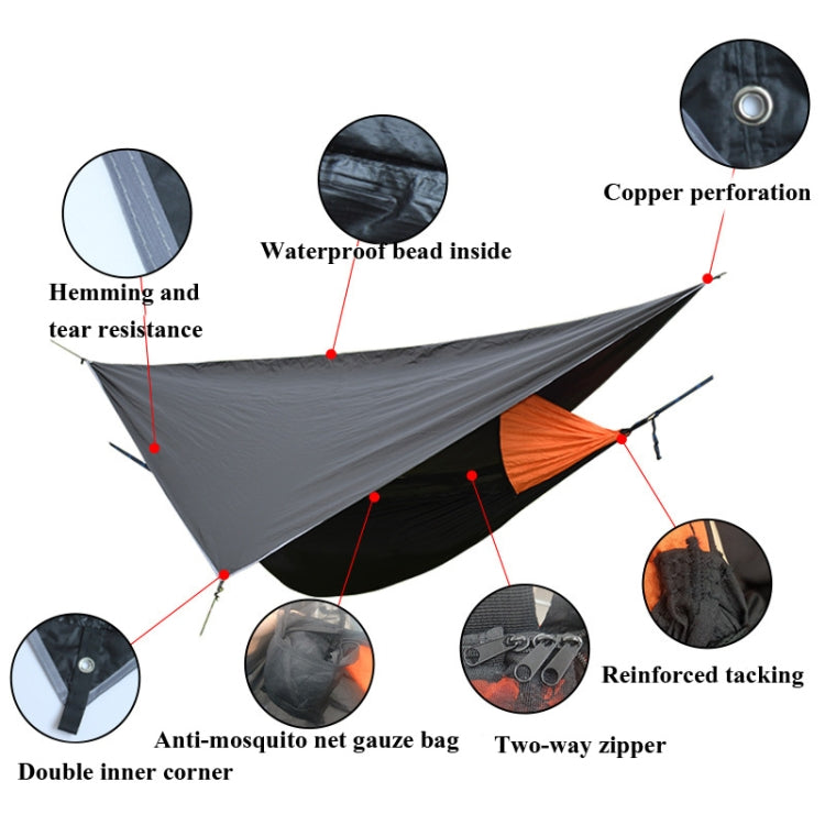 Skanto | Strut-Mosquito-net-hammock Diamond-Sunshade-Set Outdoor Camping Automatic Quick-Open Anti-Mosquito-net-Hammock-Set (Hæralm Green)
