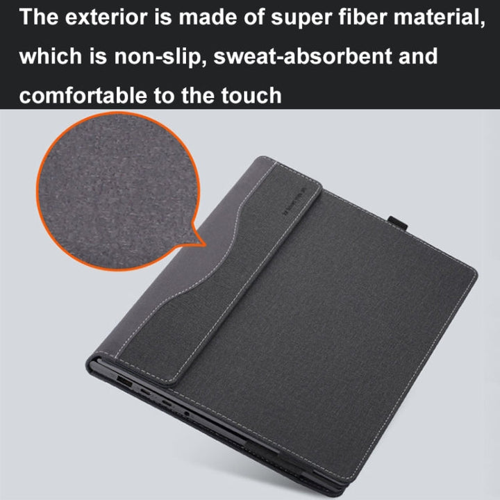 Skanto | For Samsung Galaxy Book 4 360 15.6 Tommer Lær Laptop Anti-Fall Beskyttelsesdeksel med Stativ (Vinkelfarge Rød)