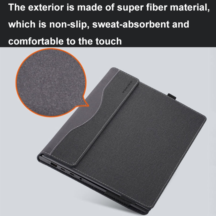 Skanto | For Samsung Galaxy Book 4 360 15,6 tommer lær laptop anti-fall beskyttelsesdeksel med stativ (Svart)