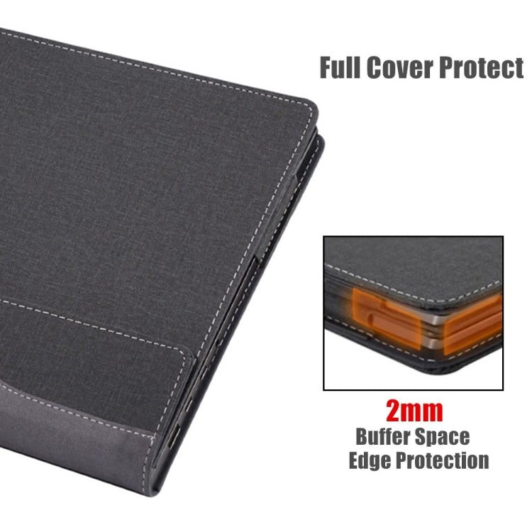 Skanto | For Samsung Galaxy Book 3 Pro 360 16 Tommer Lær Laptop Anti-Fall Beskyttende Etui (Svart)