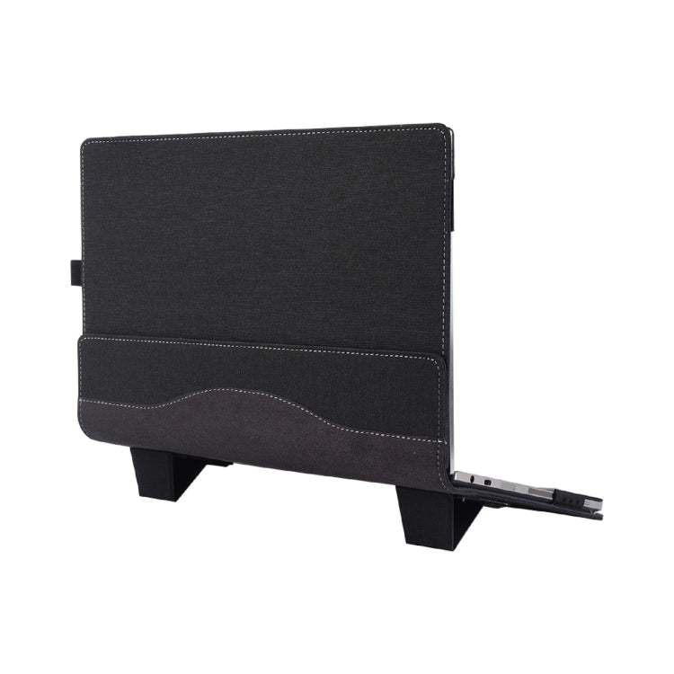 Skanto | For Samsung Galaxy Book 3 360 13.3 tommers lær laptop anti-fall beskyttelsesetui med stativ (Svart)
