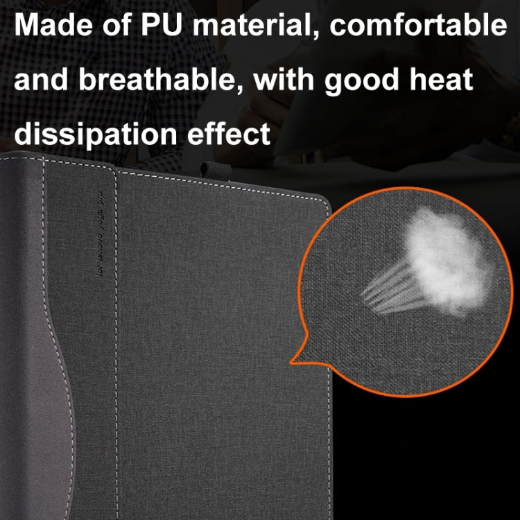 Skanto | For Samsung Galaxy Book Pro 13.3 Tommer Lær Laptop Anti-Fall Beskyttelsesveske med Stativ (Svart)