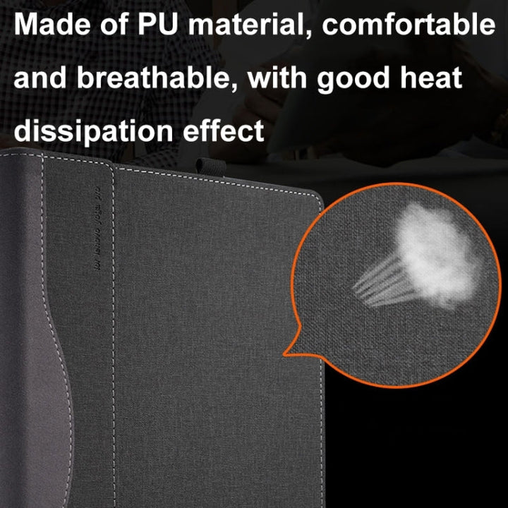 Skanto | For Samsung Galaxy Book Pro 13.3 Tommer Lær Laptop Anti-Fall Beskyttelsesveske med Stativ (Svart)