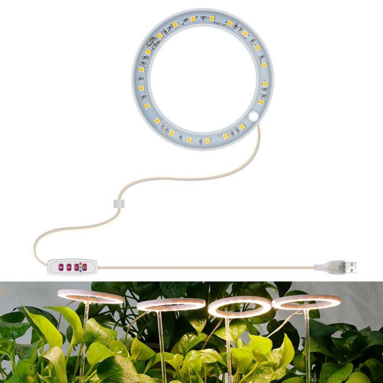 Skanto | LED Plantevekstlampe Full Spektrum Intelligent Tidtaker Innendørs Fylllys Ring Plante Lampe, Effekt: En Hode (Solskinn)