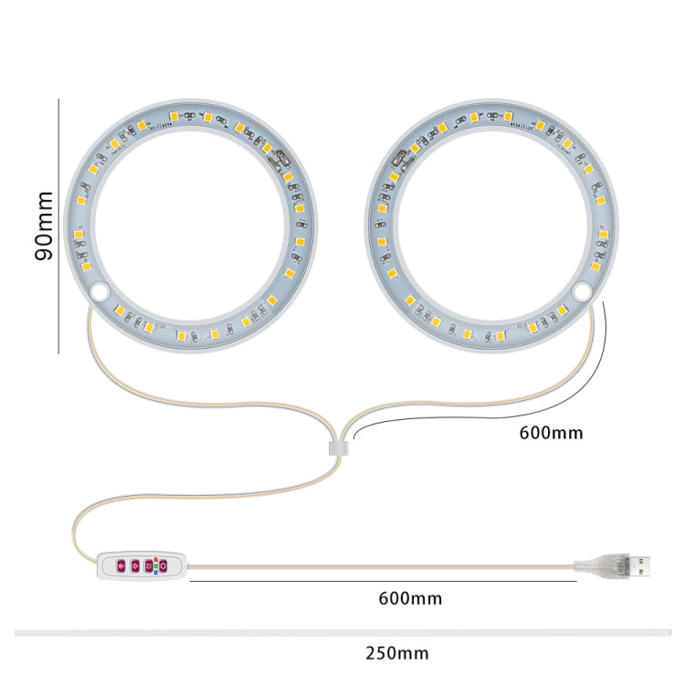 Skanto | LED Plantevekstlampe Full Spektrum Intelligent Tidtaker Innendørs Fylllys Ring Plante Lampe, Effekt: En Hode (Solskinn)