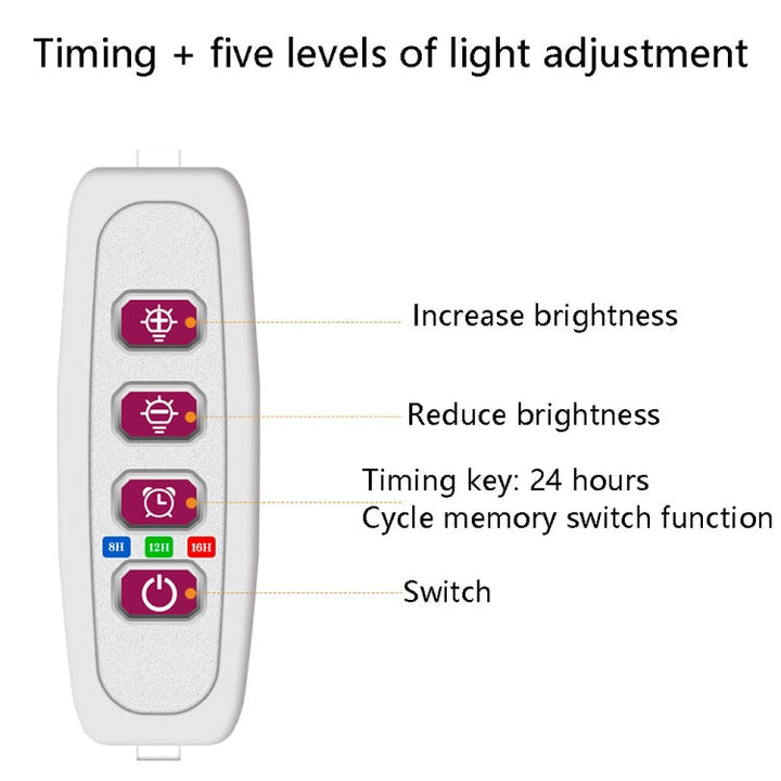 Skanto | LED Plantevekstlampe Full Spektrum Intelligent Tidtaker Innendørs Fylllys Ring Plante Lampe, Effekt: En Hode (Solskinn)