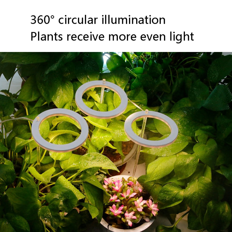 Skanto | LED Plantevekstlampe Full Spektrum Intelligent Tidtaker Innendørs Fylllys Ring Plante Lampe, Effekt: En Hode (Solskinn)