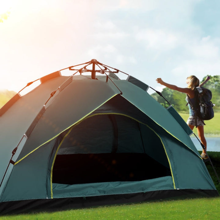 Skanto | TC-014 Utendørs Strand Reise Camping Automatisk Vår Multi-Person Telt For 3-4 Personer (Grønn)