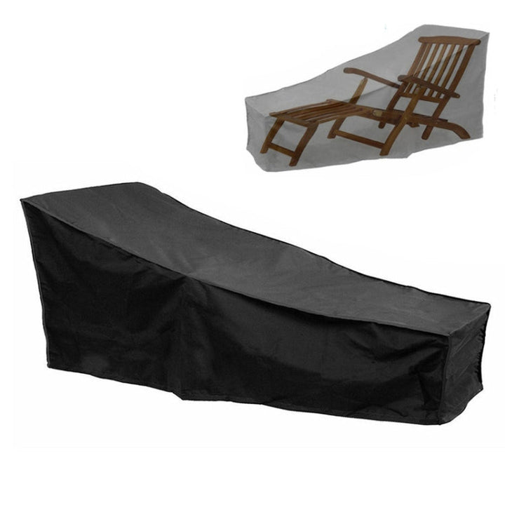 Skanto | Utendørs Strandstol Støvtett og Vanntett Beskyttelsesdeksel for Rokkestol, Størrelse: 210x75x80cm (Svart+ Sølv)