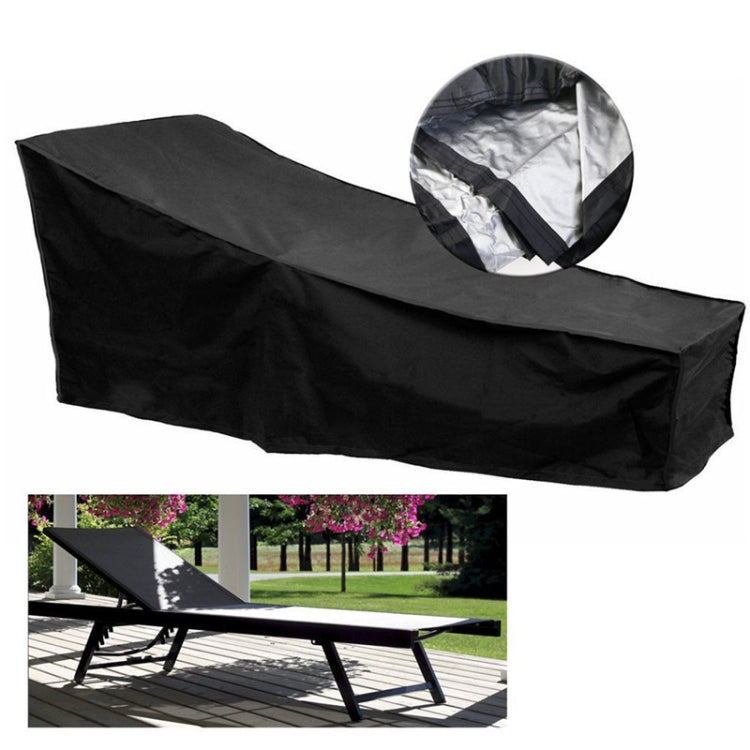 Skanto | Utendørs Strandstol Støvtett og Vanntett Beskyttelsesdeksel for Rokkestol, Størrelse: 210x75x80cm (Svart+ Sølv)