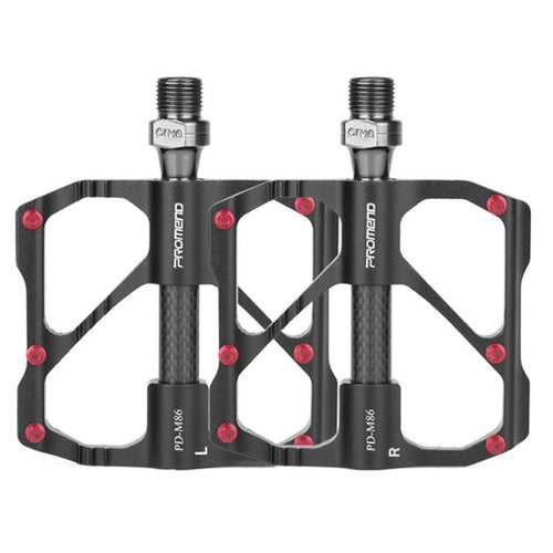 Skanto | PD-M86C  1 Par PROMEND Sykkel Rittsykkel Terrengsykkel 3 Palin Karbonfiber Lager Pedal (Sort)