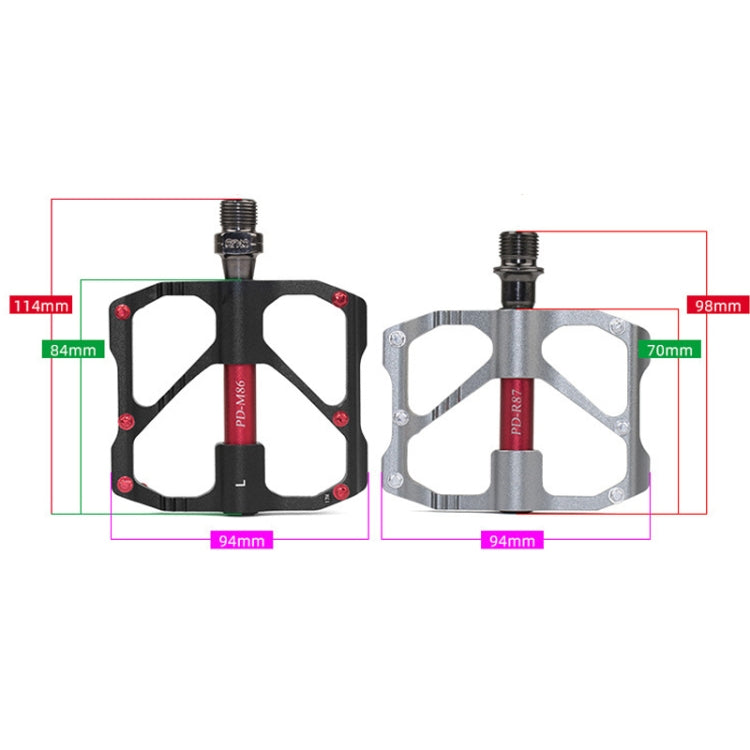 Skanto | PD-M86C  1 Par PROMEND Sykkel Rittsykkel Terrengsykkel 3 Palin Karbonfiber Lager Pedal (Sort)