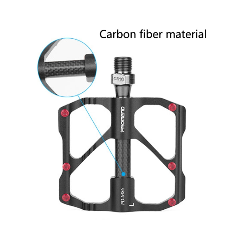 Skanto | PD-M86C  1 Par PROMEND Sykkel Rittsykkel Terrengsykkel 3 Palin Karbonfiber Lager Pedal (Sort)