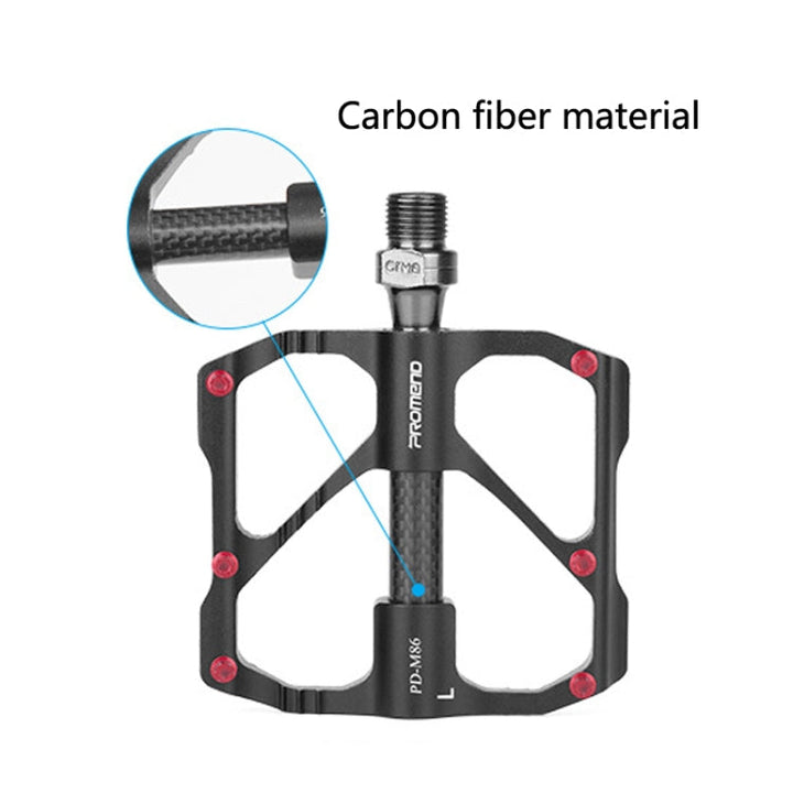 Skanto | PD-M86C  1 Par PROMEND Sykkel Rittsykkel Terrengsykkel 3 Palin Karbonfiber Lager Pedal (Sort)
