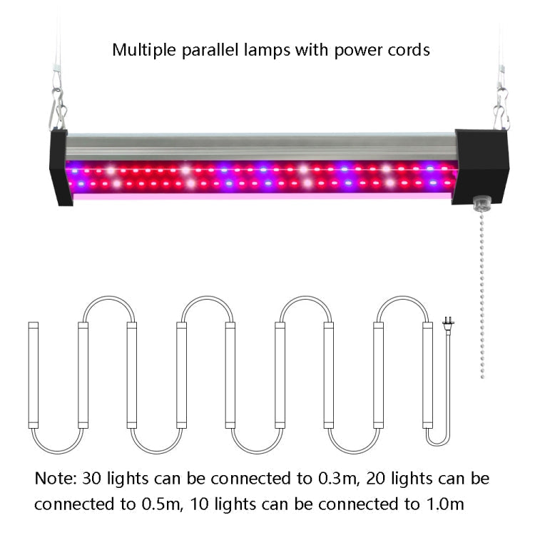 Skanto | LED vekstlampe full spekterplante lys rør, Stil: Liten dobbel rad 100 cm (EU-plugg)