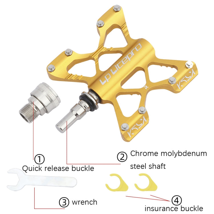 Skanto | LP LitePro K5 Sammenleggbar Sykkel Aluminiumlegering Lager Pedaler (Svart)