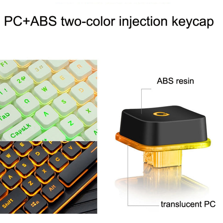 Skanto | LANGTU L1 104 Taster USB Hjemmekontor Film Belyst Kablet Tastatur, Kabel Lengde: 1,6 m (Isblå Lys Svart)