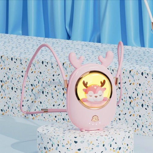 Star Pet Henge Nakke Vifte USB Håndholdt Stille Luminous Vifte (Rosa) | Skanto