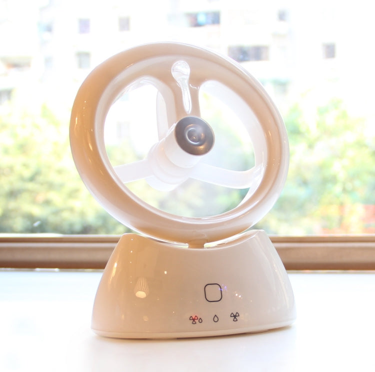 Mini USB Oppladbar Spray Vifte Student Hybel Kontor Skrivebord Stille Vifte (Glanset Hvit) | Skanto