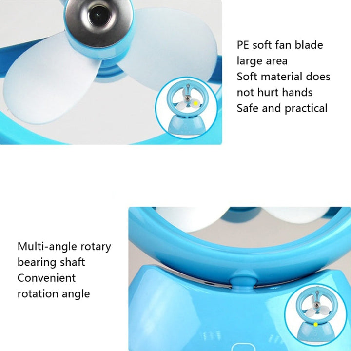 Mini USB Oppladbar Spray Vifte Student Hybel Kontor Skrivebord Stille Vifte (Glanset Hvit) | Skanto