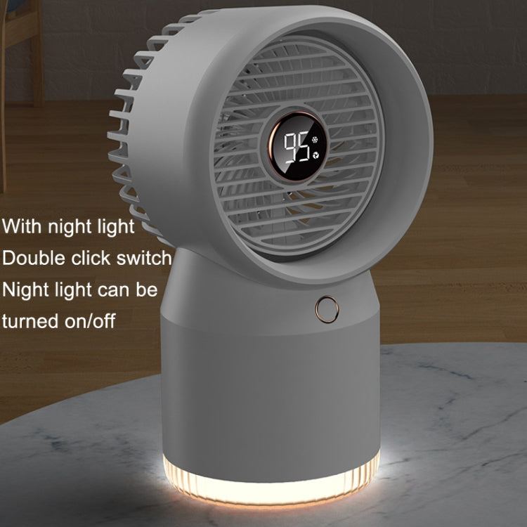 Spray Fuktet LED Digital Skjerm Kontor Hjem Vifte, Stil: 3600mAh Oppladbar(Hvit) | Skanto