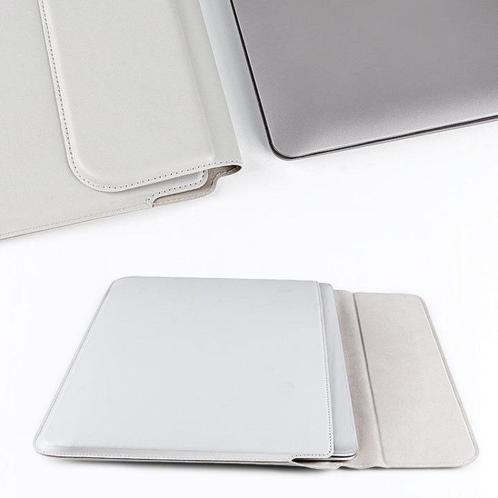 Skanto | PU08DZ Lær Laptop Innvendig Romveske med Stativfunksjon, Størrelse: 14.1-15.4 Tommer (Sapphire Blue)