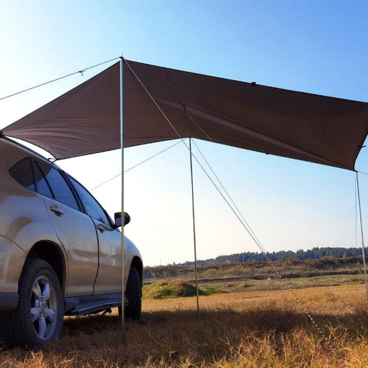 Skanto | Utendørs piknik camping telt ved bilen vanntett solskjerm 200x440cm (mørkegrå)