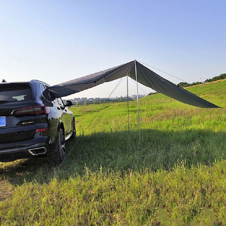 Skanto | Utendørs piknik camping telt ved bilen vanntett solskjerm 200x440cm (mørkegrå)