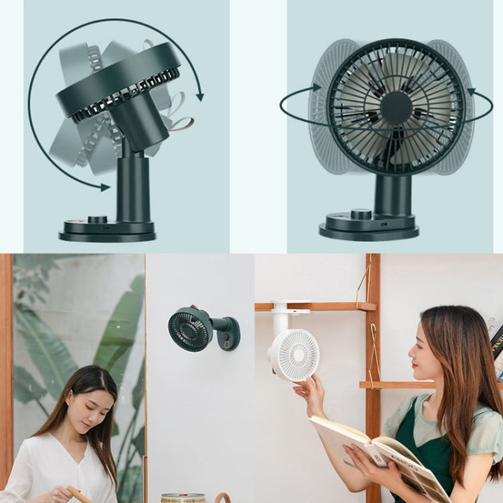 Smart Remote Control Usb Charging Shaking Head Desktop Fan Stroller Clip Fan(Green) | Skanto