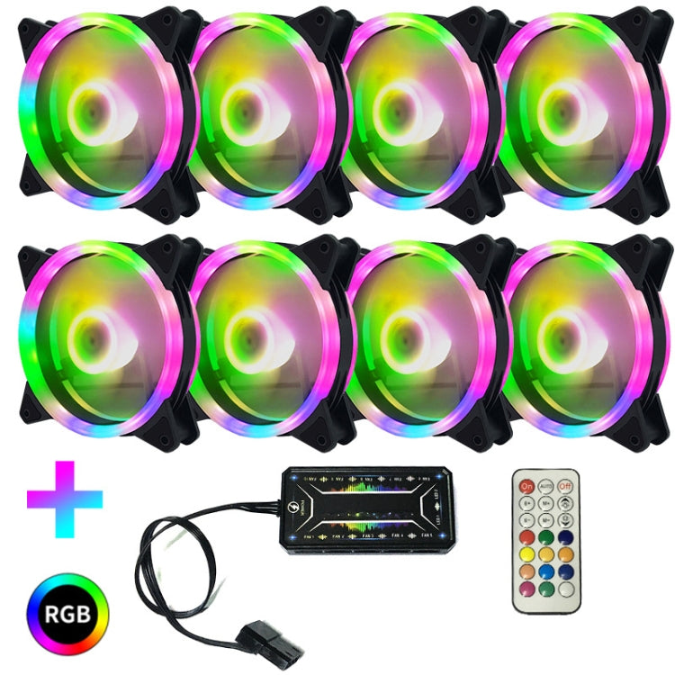 Skanto | Datamaskin CPU RGB glødende radiator 8 vifter + fjernkontroll