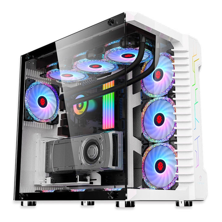 Skanto | Datamaskin CPU RGB glødende radiator 8 vifter + fjernkontroll