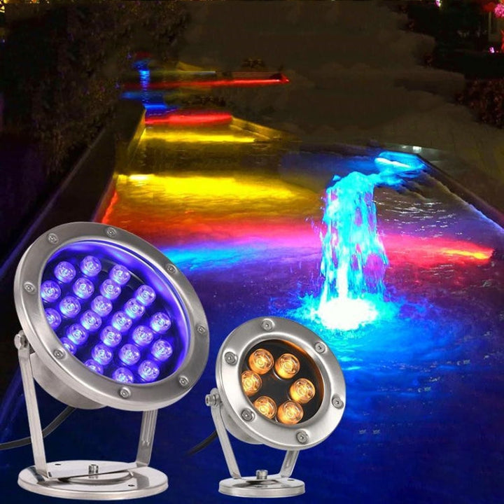Skanto | LED Undervannslampe Basseng Fiskedam Springvann Vanntett Landskapslys 24W (Varm Hvit)