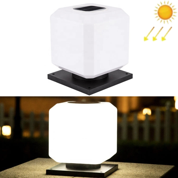 Skanto | 003 Solar Square Ute Stolpe Lys LED Vanntett Vegglamper, Størrelse: 20cm (Hvit Lys)