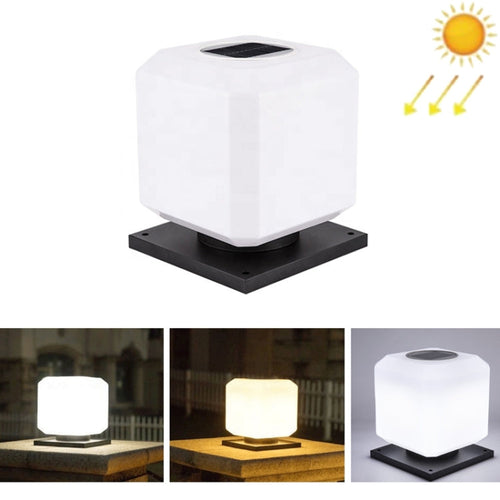 Skanto | 003 Solar Square Utendørs Post Lys LED Vanntette Vegglamper, Størrelse: 20 cm (Tricolor Lys)