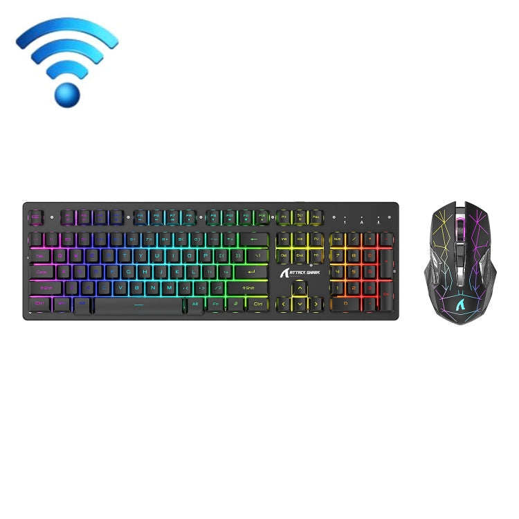 Skanto | Attack Shark T3RGB RGB Belyst Trådløst Tastatur og Mus Sett (Svart)