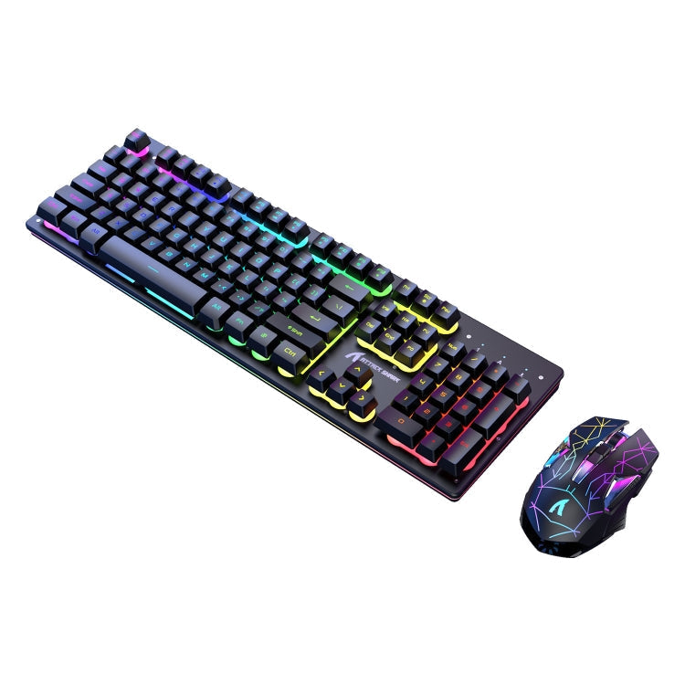 Norvo | Attack Shark T3RGB RGB Belyst Trådløst Tastatur og Mus Sett (Svart)