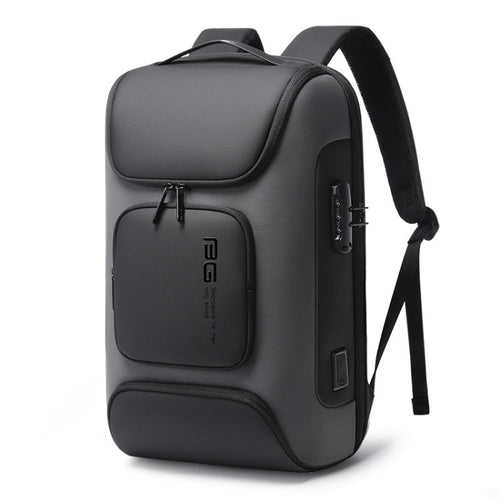 Skanto | BANGE BG-7216plus Tyverisikret Vanntett Reise Herre Ryggsekk 15.6 Tommers Laptop Bag (Grå)