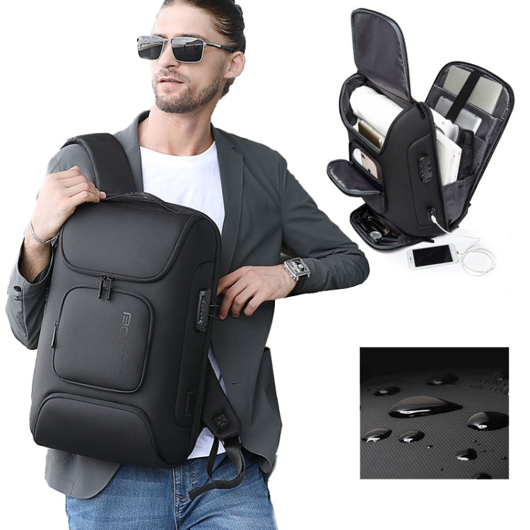 Skanto | BANGE BG-7216plus Tyveribeskyttelse Vanntett Reise Herre Ryggsekk 15,6 Tommer Laptop Bag (Svart)